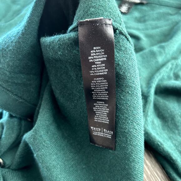 White House Black Market Green Button Cardigan Long Sleeve Crew Soft Knit GUC - Picture 6 of 10